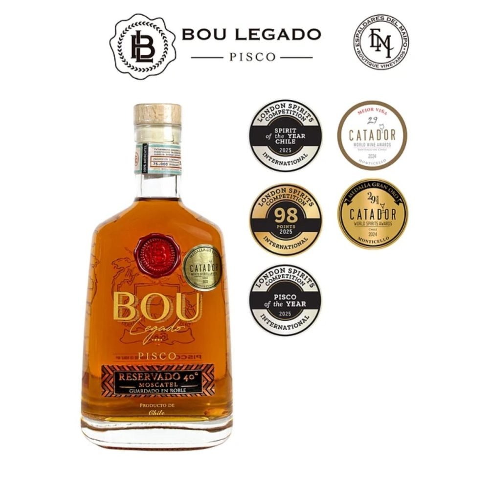 Pisco Bou Legado Reservado 40º Roble