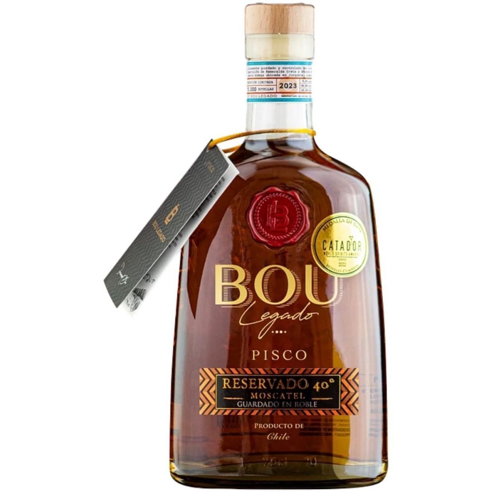 Pisco Bou Legado Reservado 40º Roble - Imagen 2